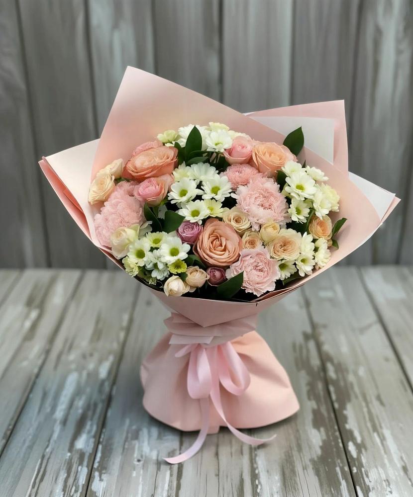 Букет цветов из: Гвоздики, Розы и Хризантемы в Красночервонном