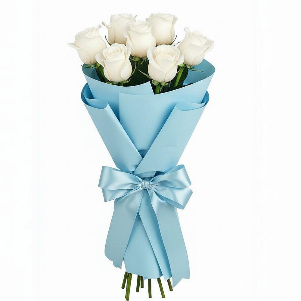 Букет 7 белых роз Проуд в Красночервонном