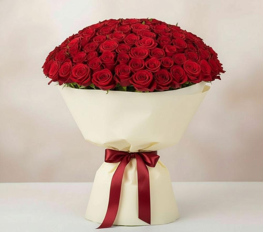 Букет 101 Красная роза Милано в Красночервонном