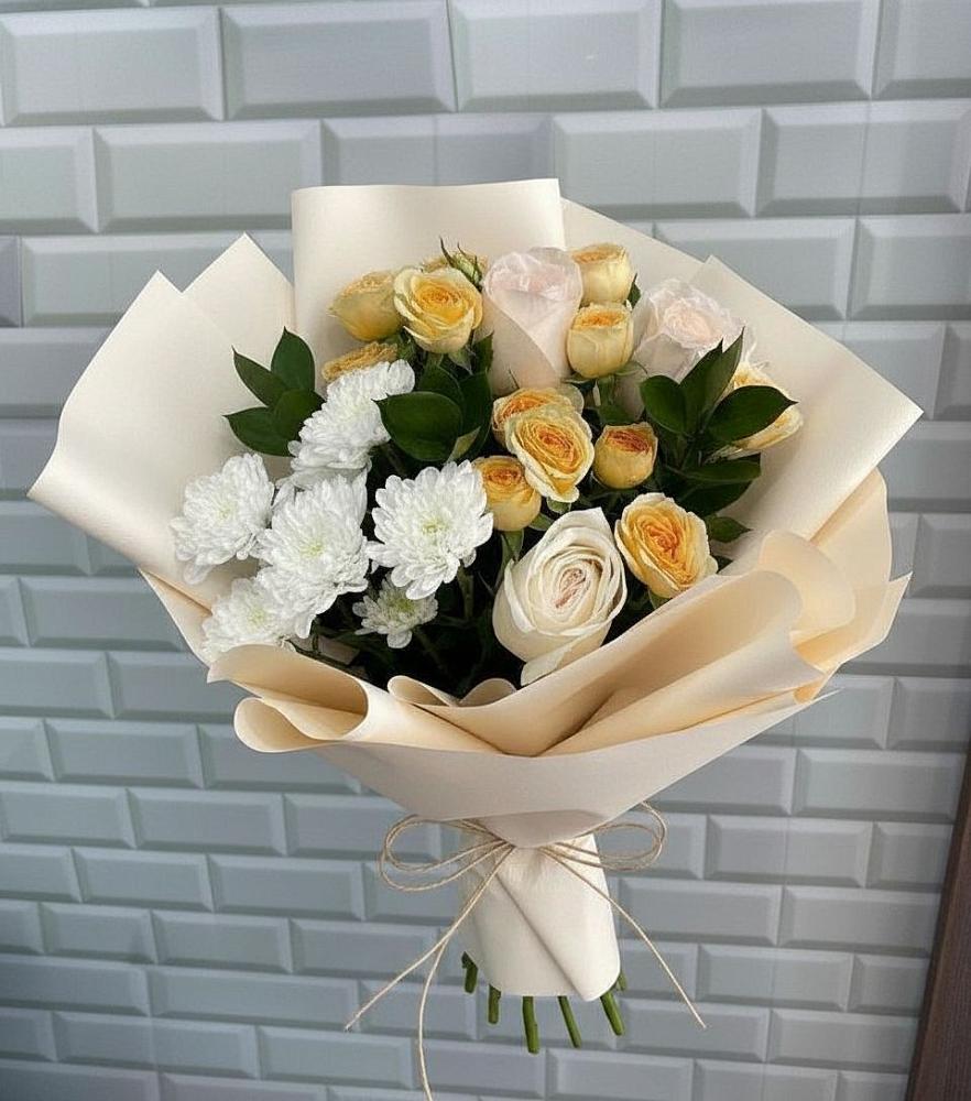 Букет цветов из: Розы и Хризантемы в Красночервонном