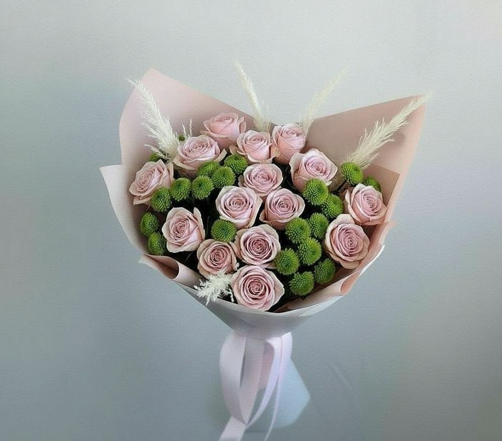 Букет цветов из: Розы и Хризантемы в Красночервонном