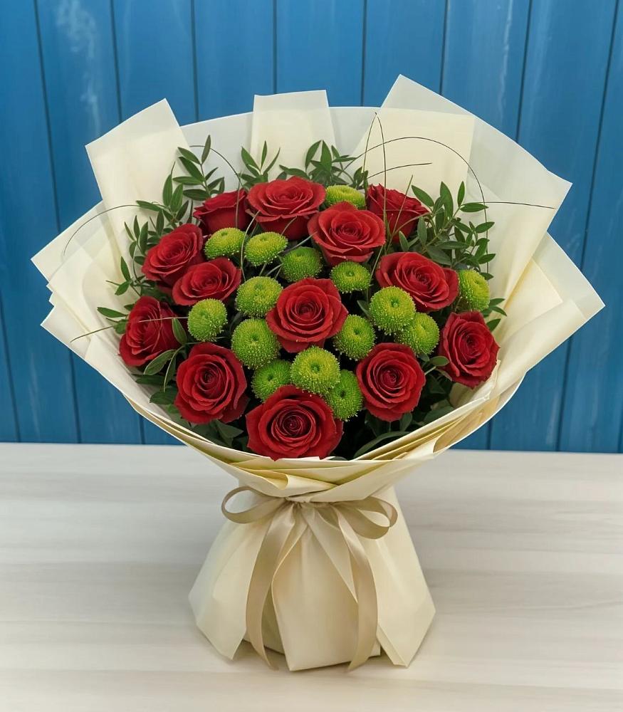 Букет цветов из: Розы и Хризантемы в Красночервонном